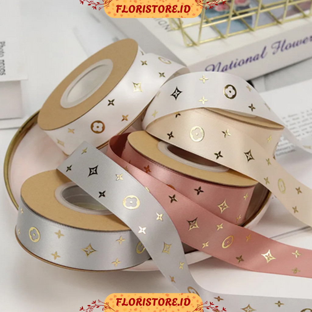 

LV PATTERN RIBBON 2.5 CM / PITA SATIN / PITA KADO / FLORIST SUPPLY