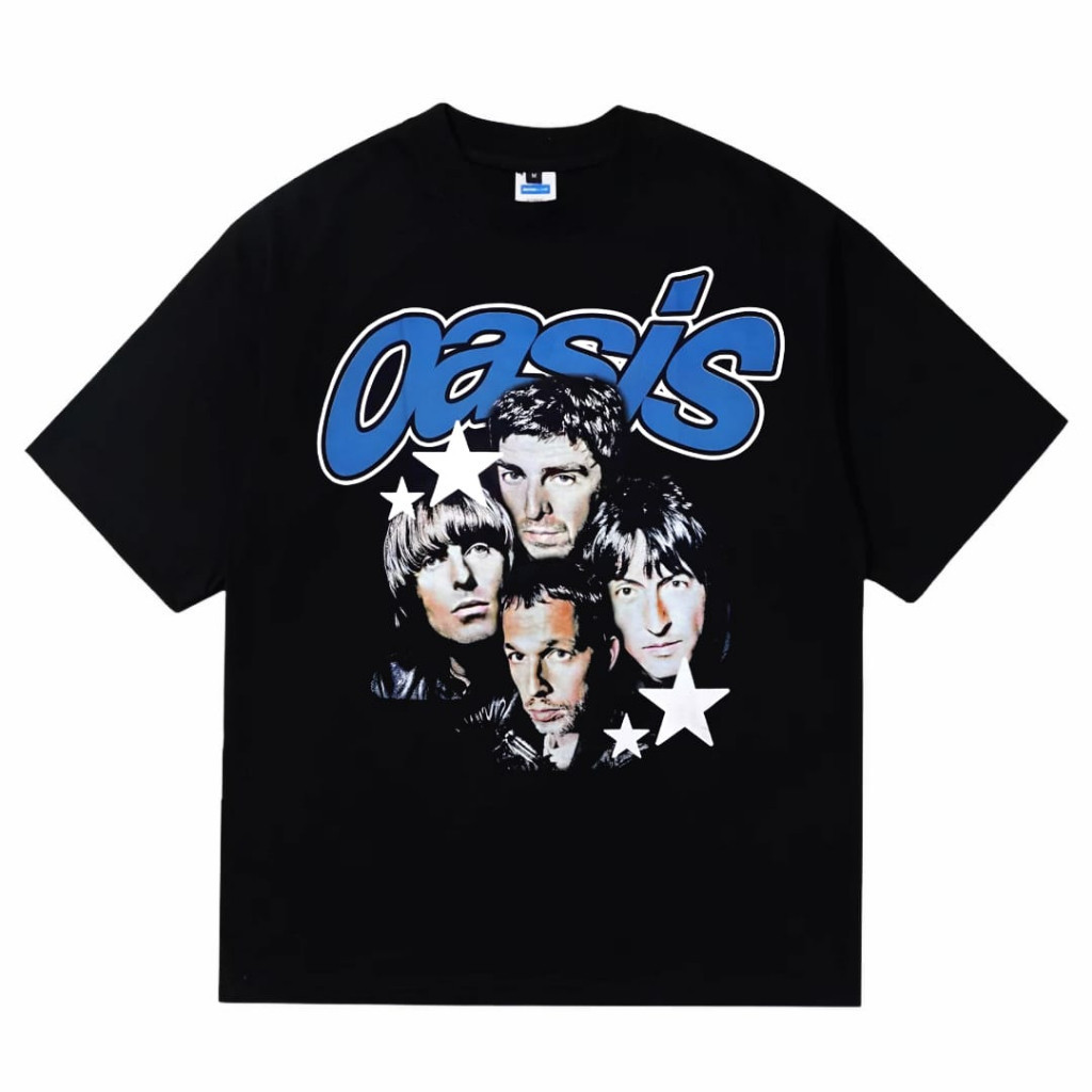 Oasis Nebula Tshirt Vintage Kaos lengan pendek Hitam