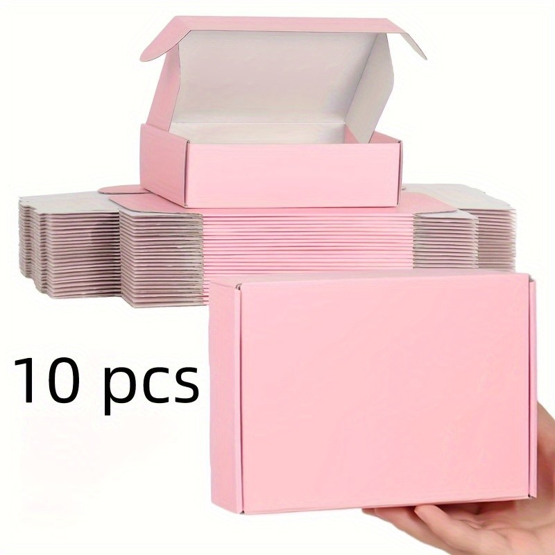 

10 Pcs Pink Shipping Boxes Pink Corrugated Cardboard Mailer Boxes Bulk for Packaging Small Business Mailing Gift