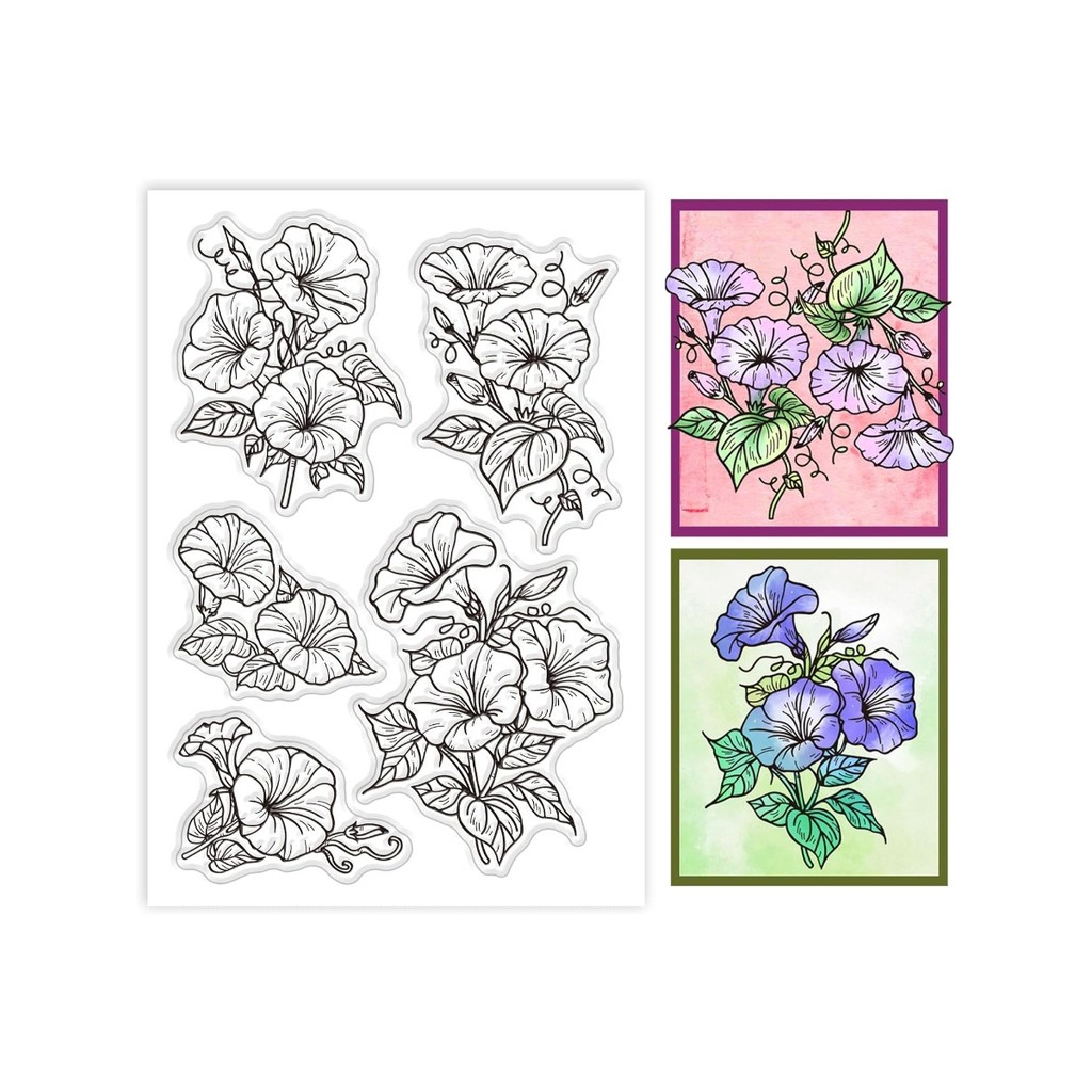 

1Sheet Morning Glory Clear Stamp for Card Making Plants Silicone Clear Stamps Flowers Transparent Stamps Seal for DIY Scrapbook