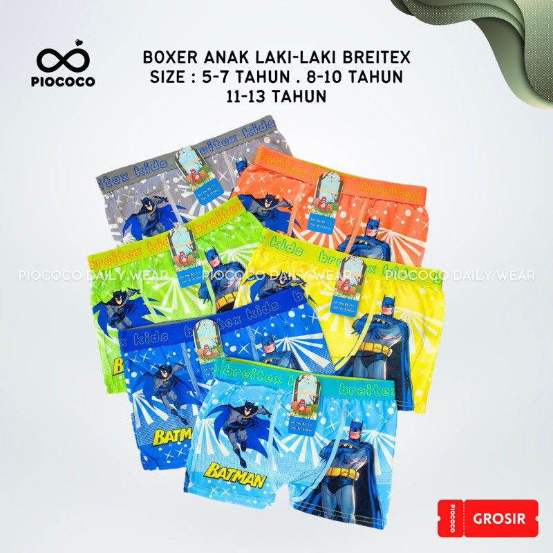 6 PCS Celana Dalam Boxer Anak Laki-Laki CD Cowok 5-13 Tahun Remaja Tahun Murah