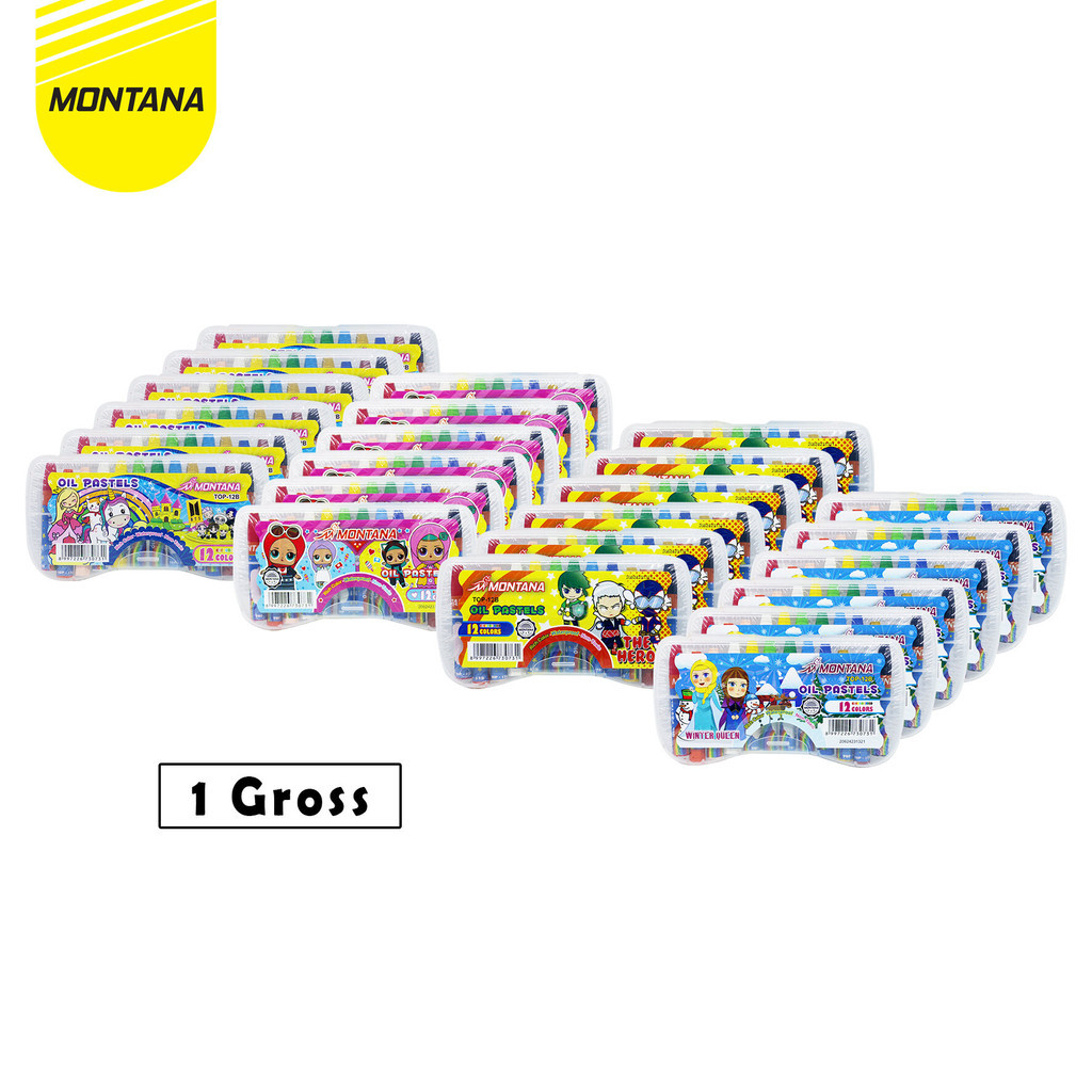 

New MONTANA Oil Pastel Krayon Minyak 12 Warna Water Resistant Alat Mewarnai TOP-12B 1 GrossPremium