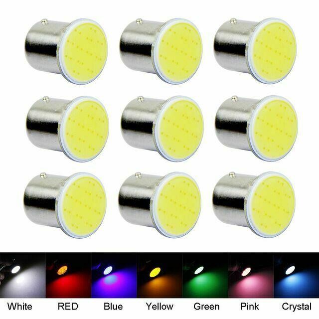 LAMPU LED 1157 COB REM SEIN MUNDUR MOBIL MOTOR Bayonet DC - Merah, 2 Kaki
