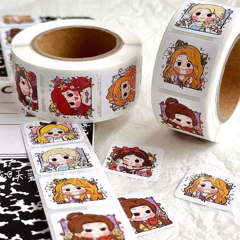 

Kawaii 500pcs Disney Stitch Diy Stickers Anime Seal Label Decorative Cartoon kids Party candy Stickers Rolls Stickers Toys