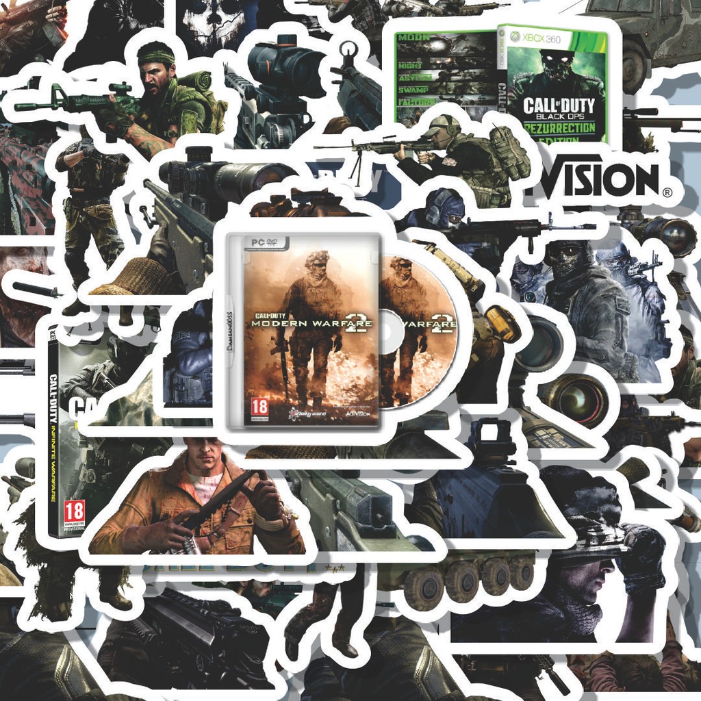 

100PCS Lucu Stiker Call Of Duty Series Game 4 Stiker Aesthetic Stiker Anti Air Stikers Berperekat Waterproof sticker decal buat Motor Helm Buku Journal Koper Casing HP Laptop Botol Minum Hadiah anak