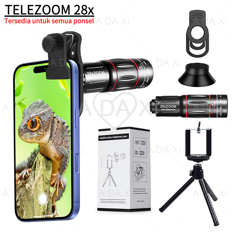 APEXEL 28X Lensa Kamera Telefoto Jepit Zoom HP Lensa Kamera Apexel 36x Zoom Universal 64X Handphone 