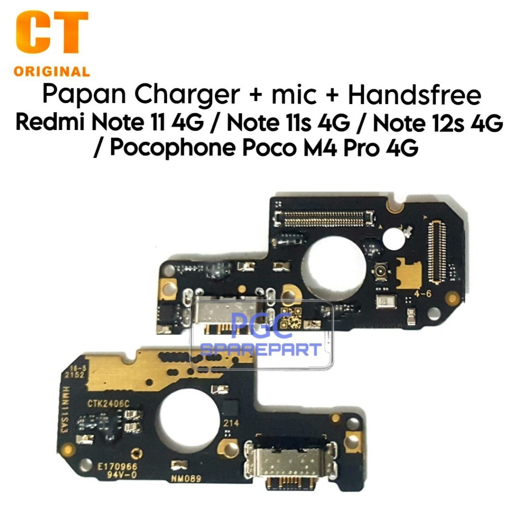 Board Konektor PCB Charger Mic + Handsfree Xiaomi Redmi Note 11 4G / Note 11s 4G / Note 12s 4G / Poc