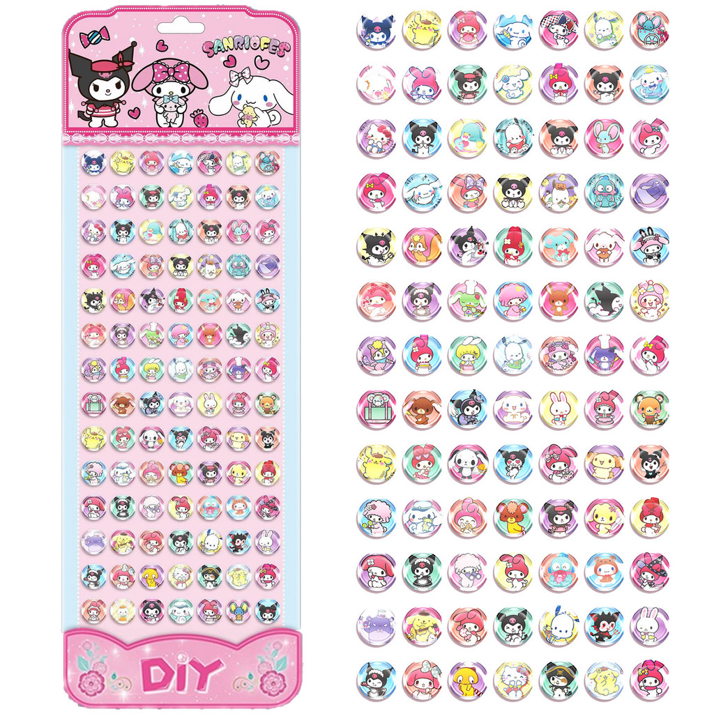 

Cute Sanrio Crystal Sticker Kawaii Cartoon Kuromi My Melody Children Water Cup Phone Notebook Car Toy Diamond Stickers Girl Gift