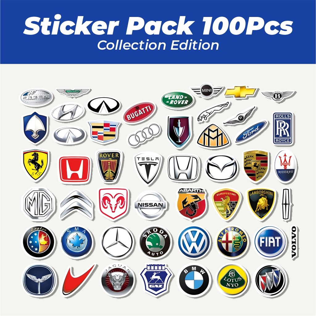

Hot Stiker Mix Logo Car Brand Series Lucu Anti Air Stikers Berperekat Waterproof Sticker Decal Buat Motor Helm Buku Journal Koper Casing HP Laptop Botol Minum