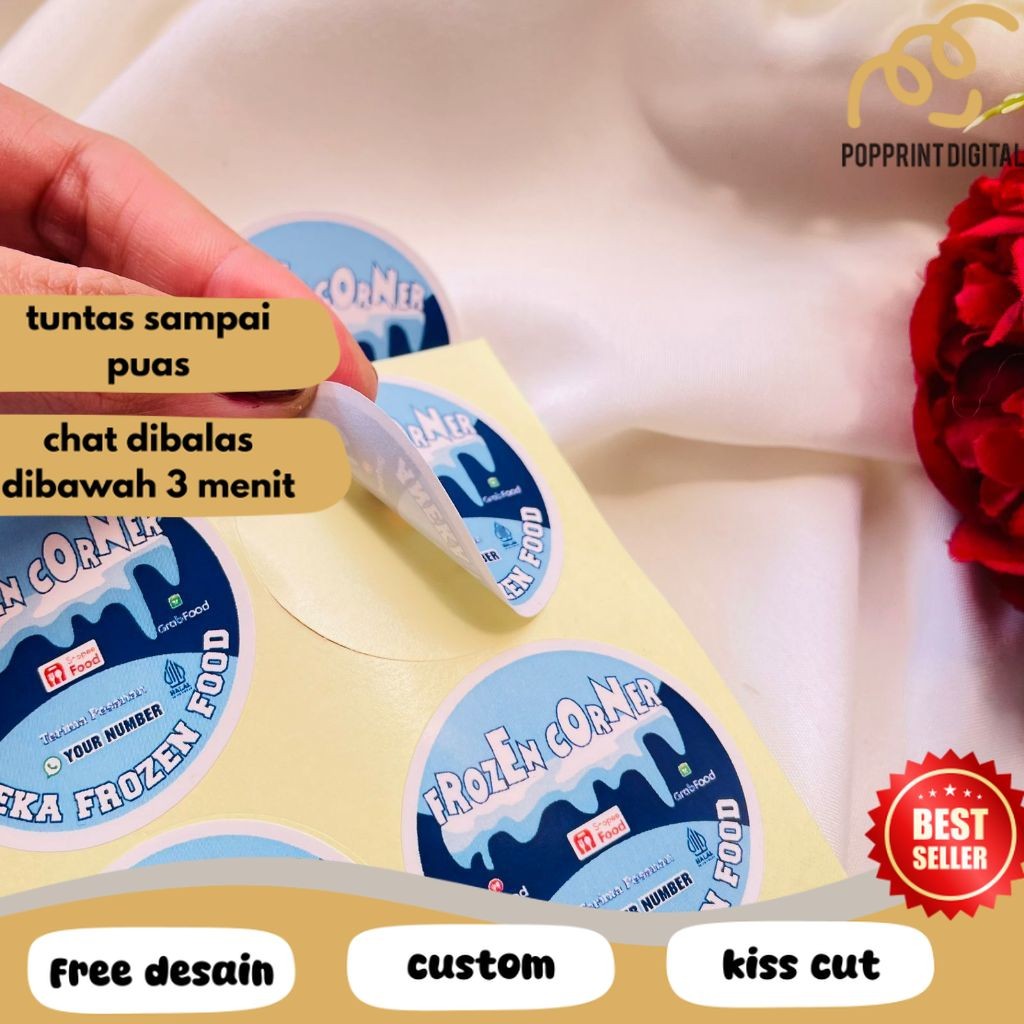 

PpD 2-4 Cetak Stiker Chromo Makanan Beku Label Free Desain Frozen Food Daging Bulat Murah Uk.Kecil