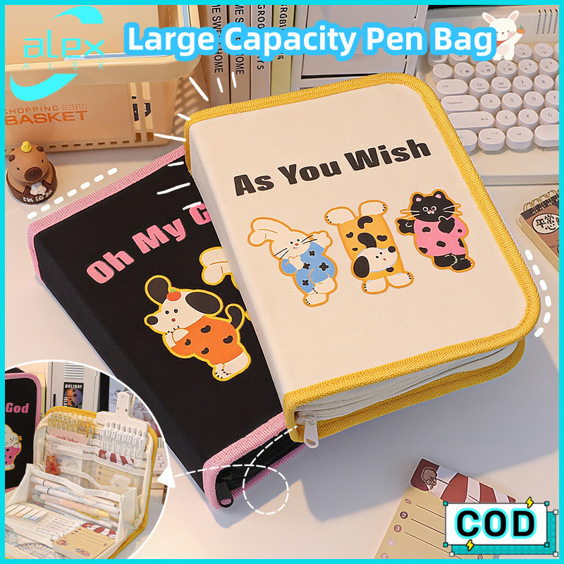 

Super Large Capacity Pencil Case Kawaii Canvas Pencil Box Pencil Cases Large Capacity Pen Bag Kotak Alat Tulis Kartun
