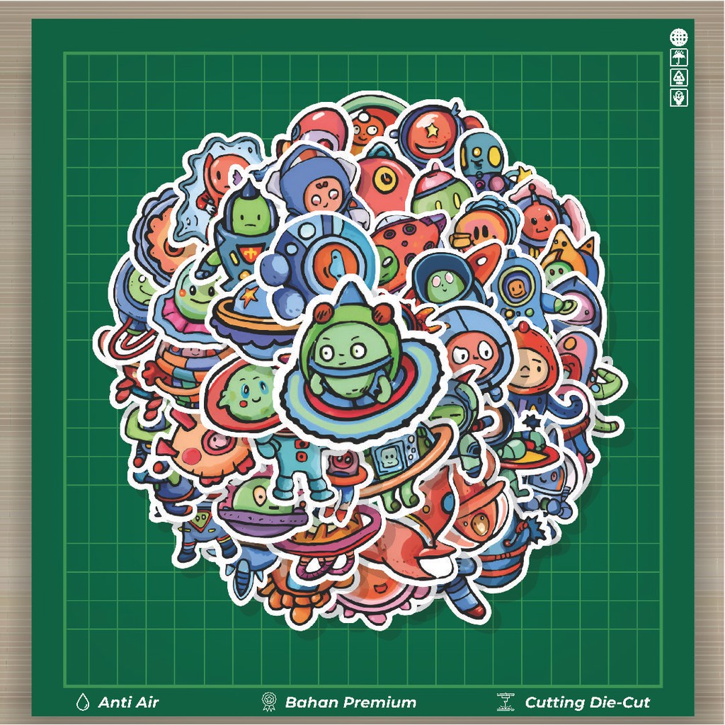 

HOT 50 PCS STIKER Stiker Alien Exquisite Stiker Fashion Cars Decal Dingin Kartu Album Custom Vinyl Anti Air- Sticker Aesthetic Buku Journal Koper Casing HP Tablet Laptop Helm Motor Botol Minum