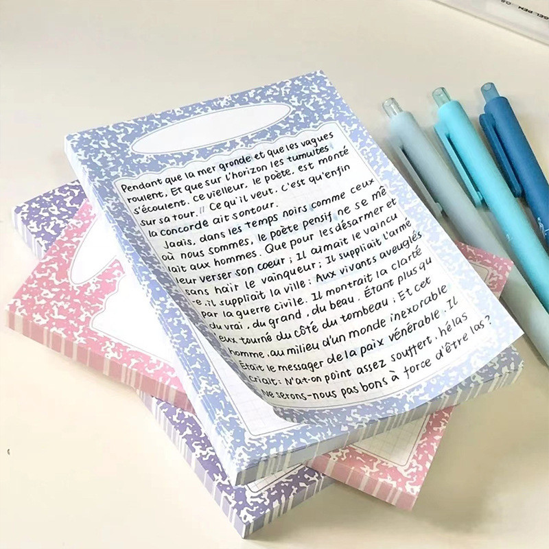 

Ins Stone Pattern Memo Pads 50pcs Sticky Note Notebook Portable Daily Record Book Student Tearable Non Adhesive Handbook