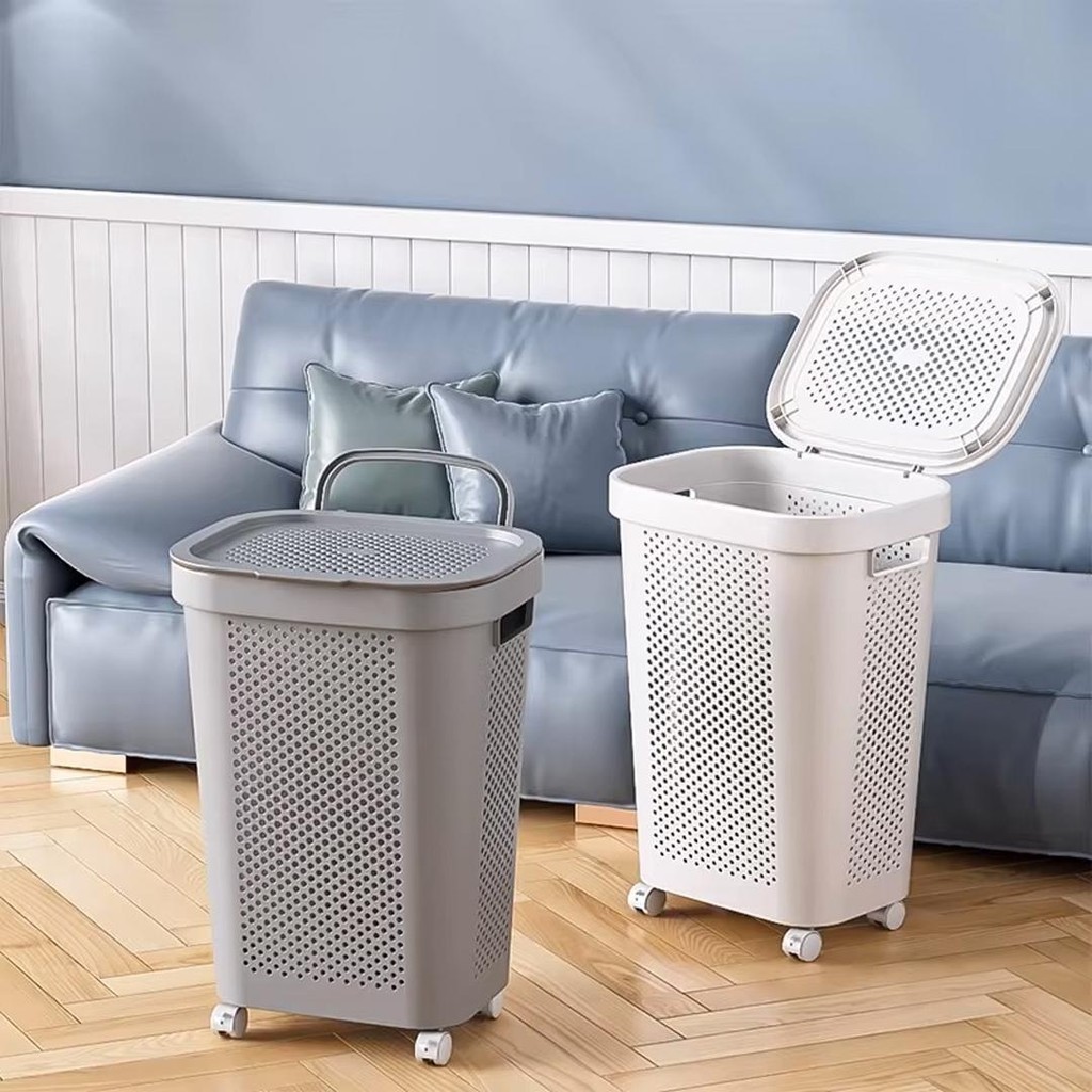 TERLARIS Penthouse Tempat Keranjang Baju Kotor Pakaian Plastik Laundry Bak Keranjang Dengan Tutup