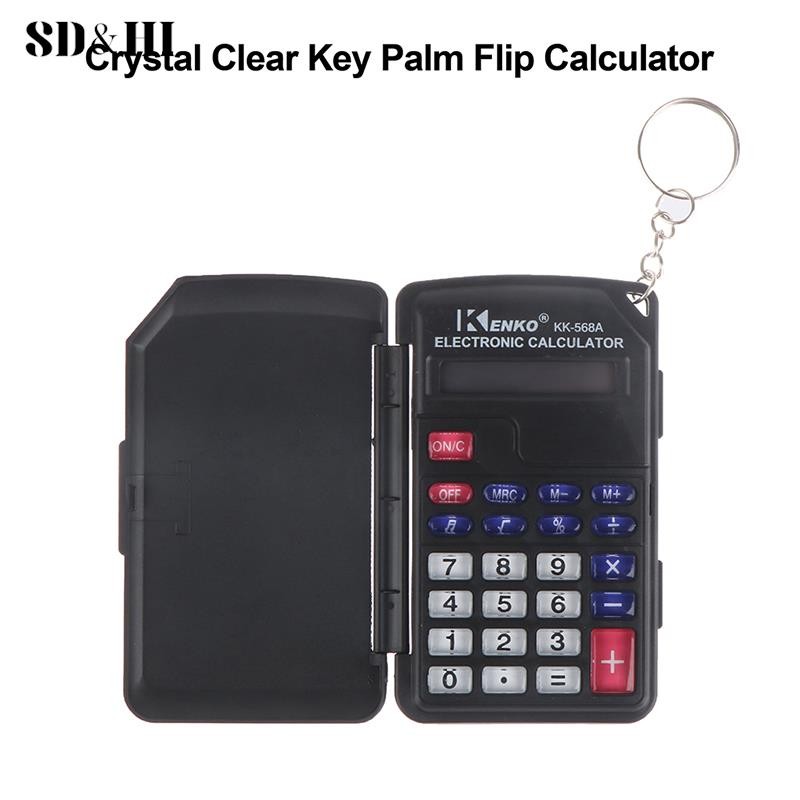 

Crystal Clear Keys Palm Clamshell Calculator Pocket Portable Mini Student Calculator Office Supplies