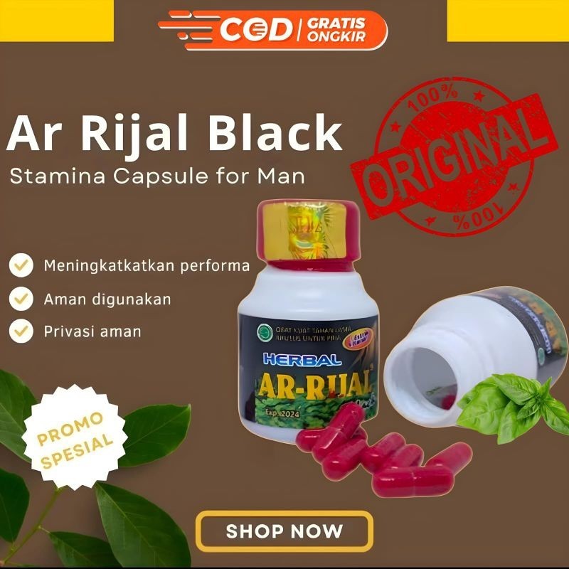 AR- RIJAL BLACK  Asli Original 100%-Obat kuat pria Perkasa /KAPSUL KUAT DAN Pembesar Kelamin Pria As