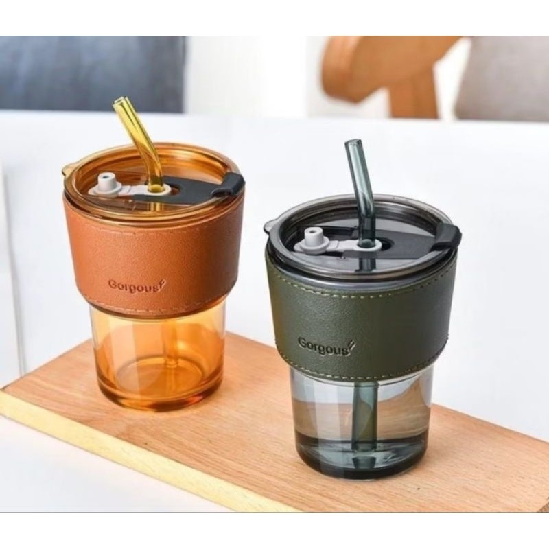 

Gelas Minum Kaca Estetik & Botol Minum Kaca Serbaguna Cocok Untuk Rumah, Kantor, Cafe, Minuman Dingin & Panas