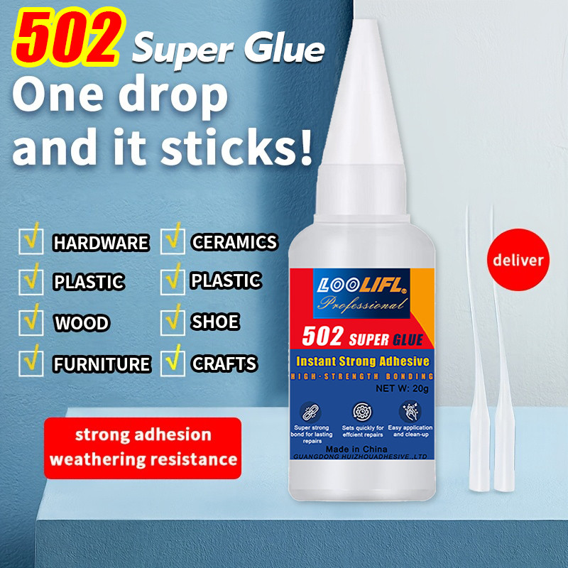 

LOOLIFL 1-5pcs Super 502 Instant Glue Extra Strong Seconds Adhesive Fast Dry Cyanoacrylate Glue Wood Ceramic Quick Bonding Glue