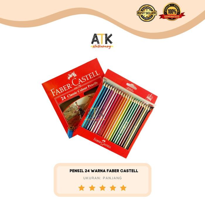 

Pensil Warna Faber Castell Isi 24 Warna Panjang atk - Faber 24 Warna