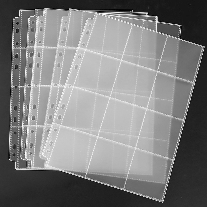 

10pcs 58mm Barker Badge Collection PP Inside Replacement Card Collection 11 Holes 12 Pocket Loose-leaf Card Stamp Booklet Pages