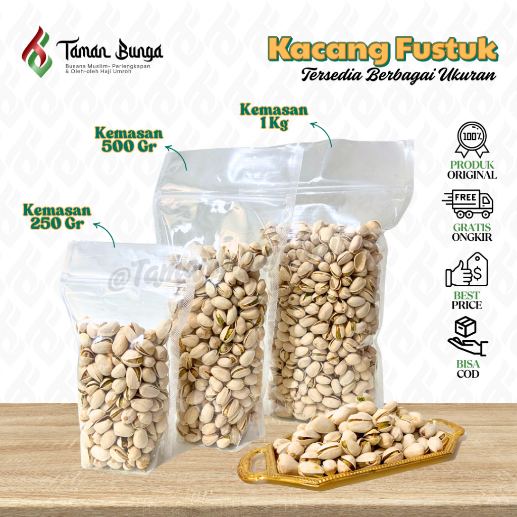 

KACANG FUSTUK ARAB / KACANG PISTACHIO / OLEH-OLEH HAJI UMROH / 500 GRAM