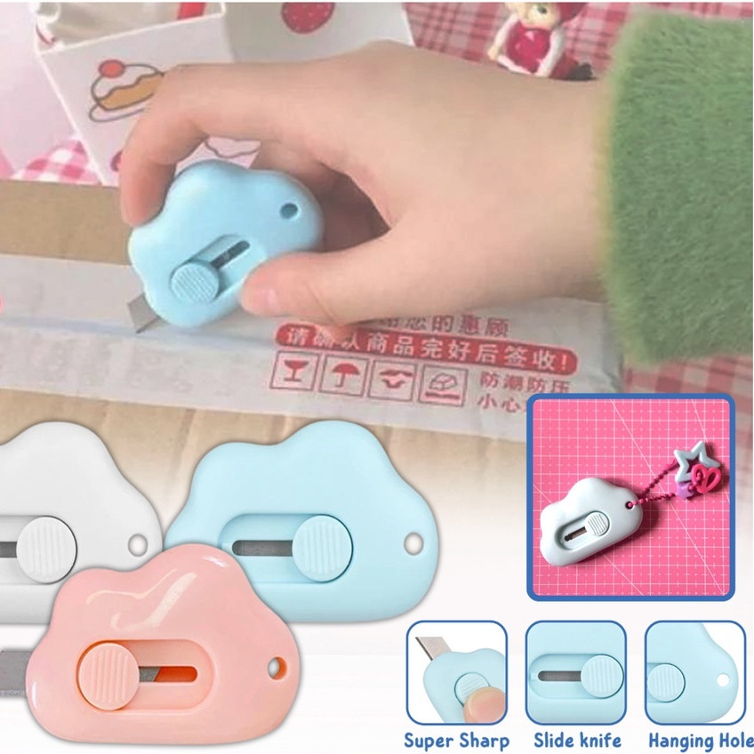 

COD Cutter Mini Model Awan Lucu - Pemotong Kertas Plastik Unboxing Paket Serbaguna