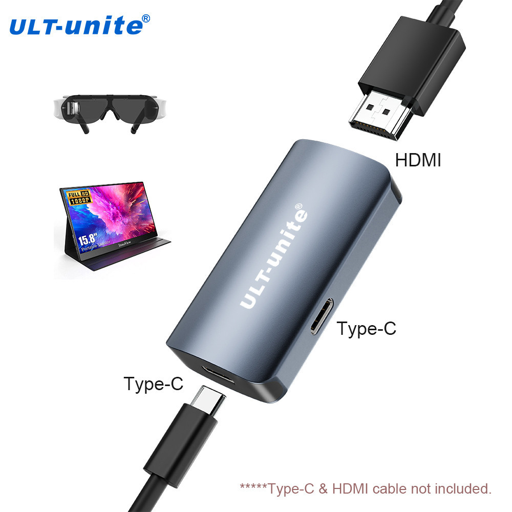 

HDMI to USB Type C Converter 4K 60Hz Adapter for USB C Portable Monitor AR Glasses RayNeo, XREAL Air, Rokid Air, Switch Base