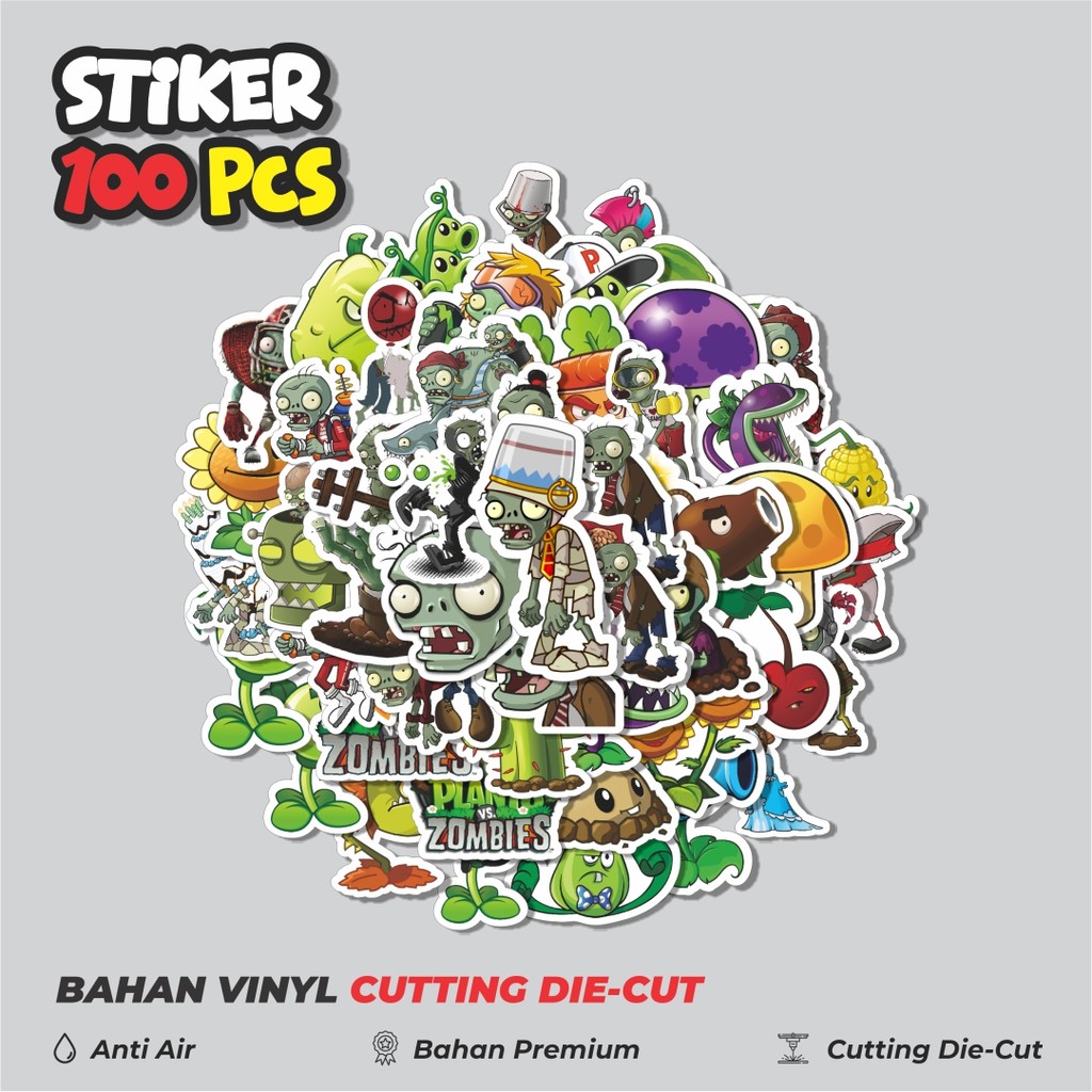 

Terbaru! 50 pcs Stiker Game Series PLANT vs ZOMBIE Character Mix 4 Dekorasi Lucu Kreatif untuk Notebook, Skateboard, HP