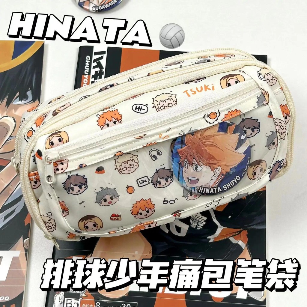 

Anime Kawaii Capacity Pencil Case Cartoon Canvas Stationery Holder Bag Children Pen Case Students School Supplies kids gift