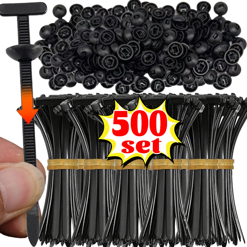 

Nylon Cable Tie Buckle Heavy Duty Self-Locking Zip Ties Holder Car Engine Guard Panel Fastener Wire Organizer Cable Fixed Straps