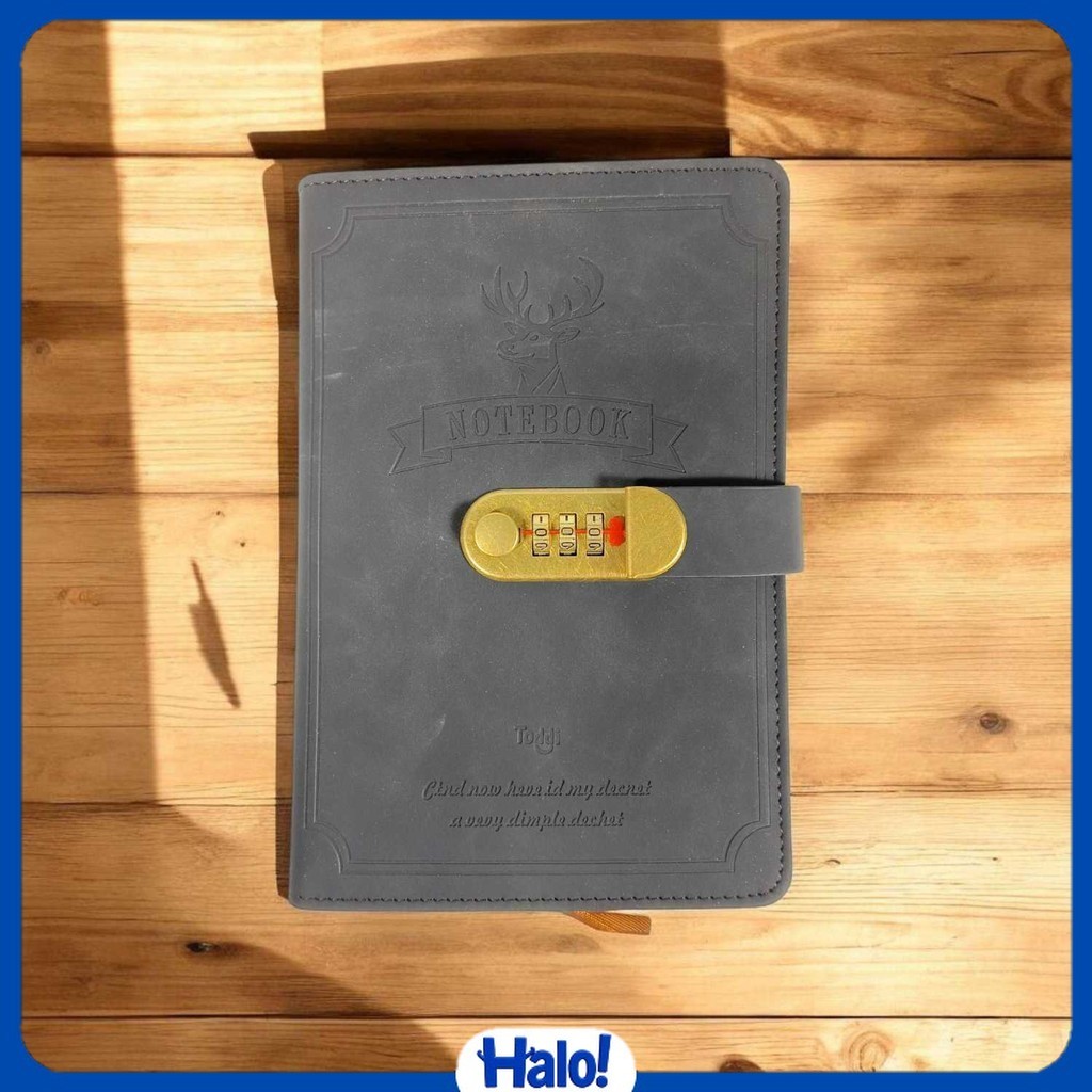 

Toddi Buku Jurnal Leather Notebook Diary 80GSM 265 Halaman with Lock - TD-A5