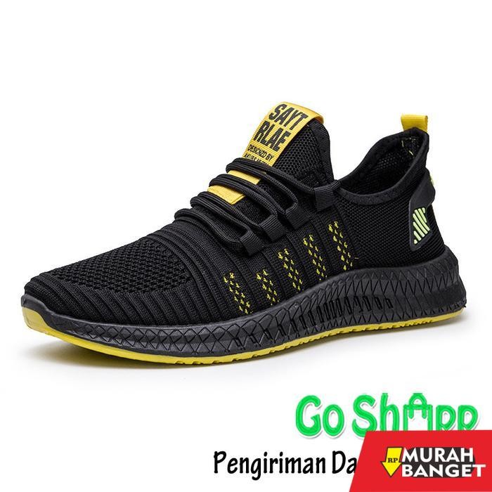 Sepatu Sneakers Pria Import - Sepatu Sport Fashion Cowok Import [SP01] - Kuning, 43