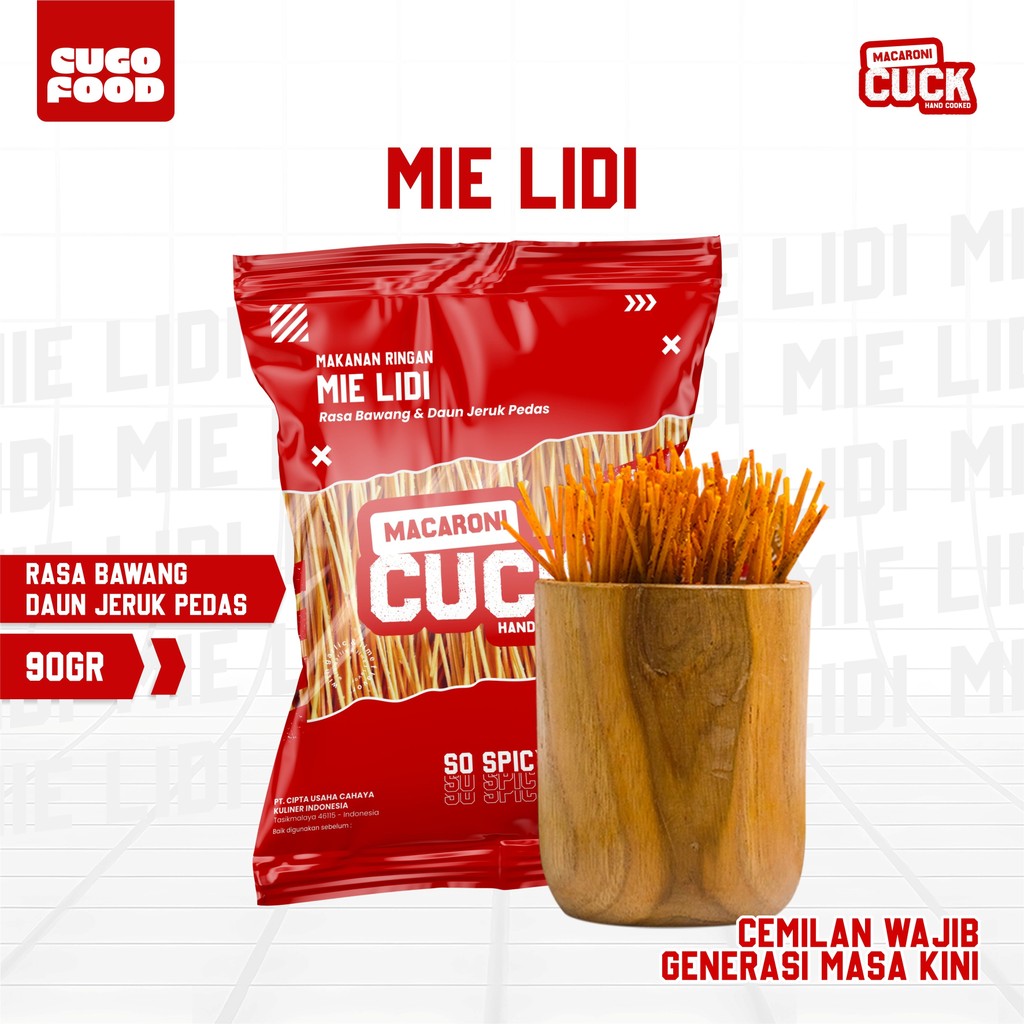 Mie Lidi Pedas Daun Jeruk CUCK Kemasan 80 Gram