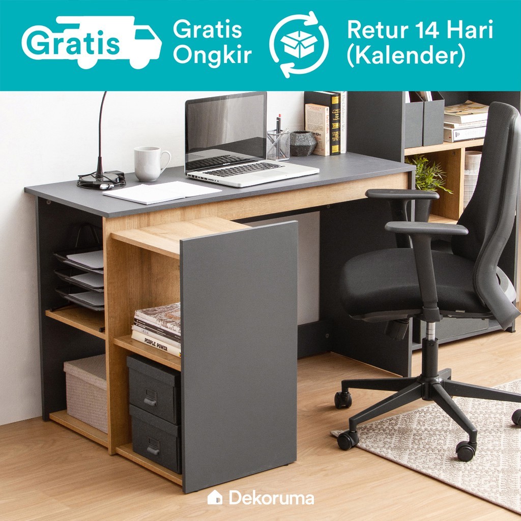 

Dekoruma Nobu Meja Kerja Minimalis atau Meja Belajar Sudut L dari Kayu Olahan