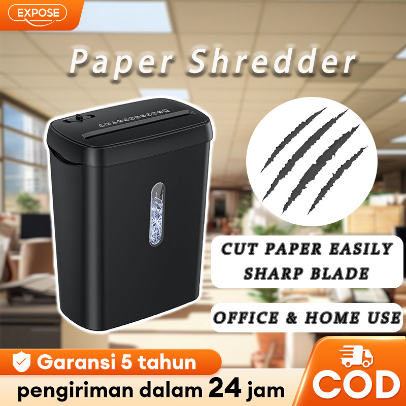 

EXPOSE Paper Shredder Mesin Penghancur Kertas Staples Kartu Kredit Otomatis Kapasitas 5 Lembar S606B