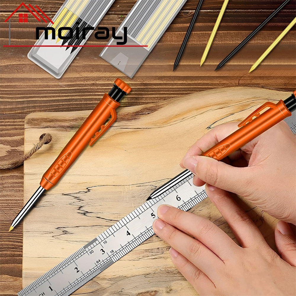 

Solid Carpenter Pencil Set Woodworking Tools Mechanical Pencil 5 Colors Refill Construction Job Tools Carpentry Marking Scriber