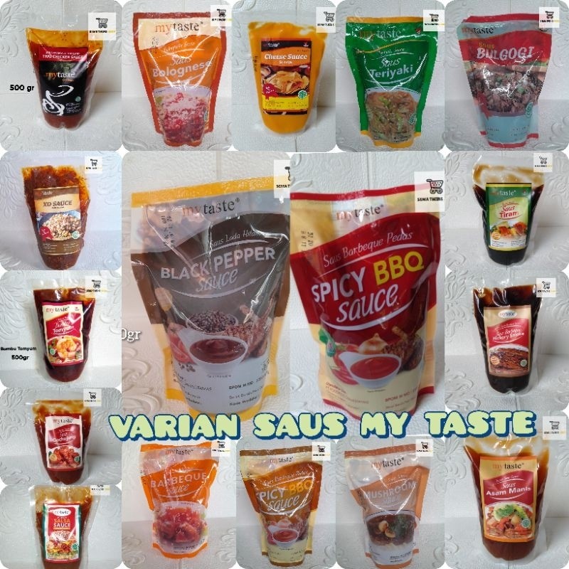 

Vanilla.storee MY TASTE SAUS 500gr | Saus Lada Blackpepper | BBQ Barbequ | level 2 | level 3 | Teriyaki | Bulgogi | Mushroom | Bolognese | Cheese Keju | Thai Chicken | Gochujang | Asam Manis | Chili | Tomyum Saos Instant