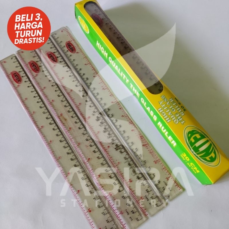 

SATU LUSIN 12 PCS Penggaris Plastik Mika Enter 30cm