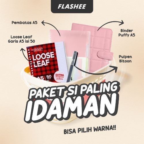 

Flashee Paket Binder Puffy 4in1 Binder Kuliah Dan Sekolah Sudah Termasuk Isi Binder