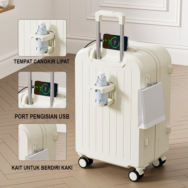 Ready Stock koper Modis Besar Kabin Bagasi 20inch 22"24" tas koper besar Roda 4 koper Travel