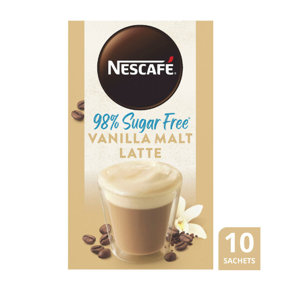 

Nescafe Gold 98% Sugar Free Vanilla Malt Latte Sachets | 10 pack