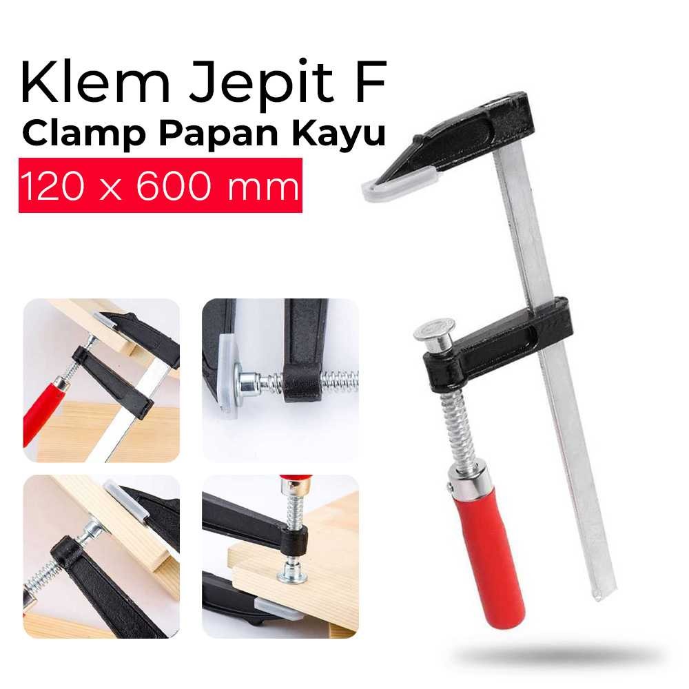 ((Terbaik)) WORKPRO Klem F Clamp Jepit Papan Kayu Heavy Duty Woodworking - DEC04
