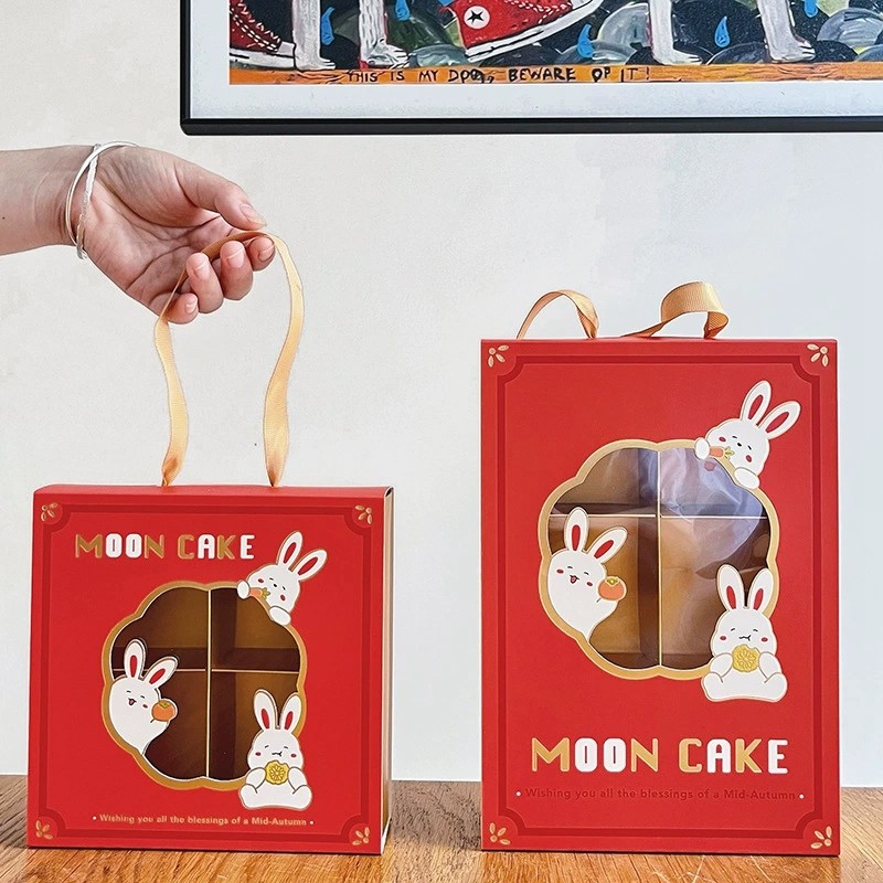 

5pcs Gift Box Moon Cake Box Chinese Mid- Autumn Festival Moon Box Moon Storage Box Moon Cake Gift Box Accessorie Festival Gifts