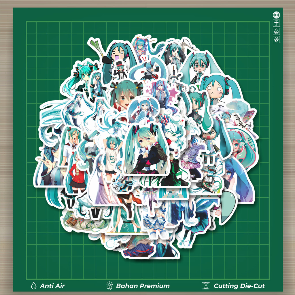

HOT 50 PCS STIKER Music Series Hatsune Miku Mix 1 Fashion Cars Decal Dingin Kartu Album Custom Vinyl Anti Air- Sticker Aesthetic Buku Journal Koper Casing HP Tablet Laptop Helm Motor Botol Minum
