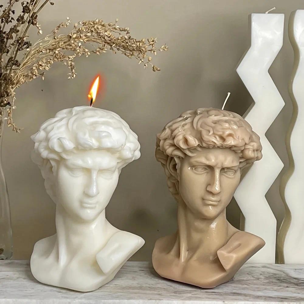 

David Shape Silicone Scented Candle Mold DIY 3D Portrait Resin Mould Human Body Gypsum Making Tool Craft Gifts Home Decor