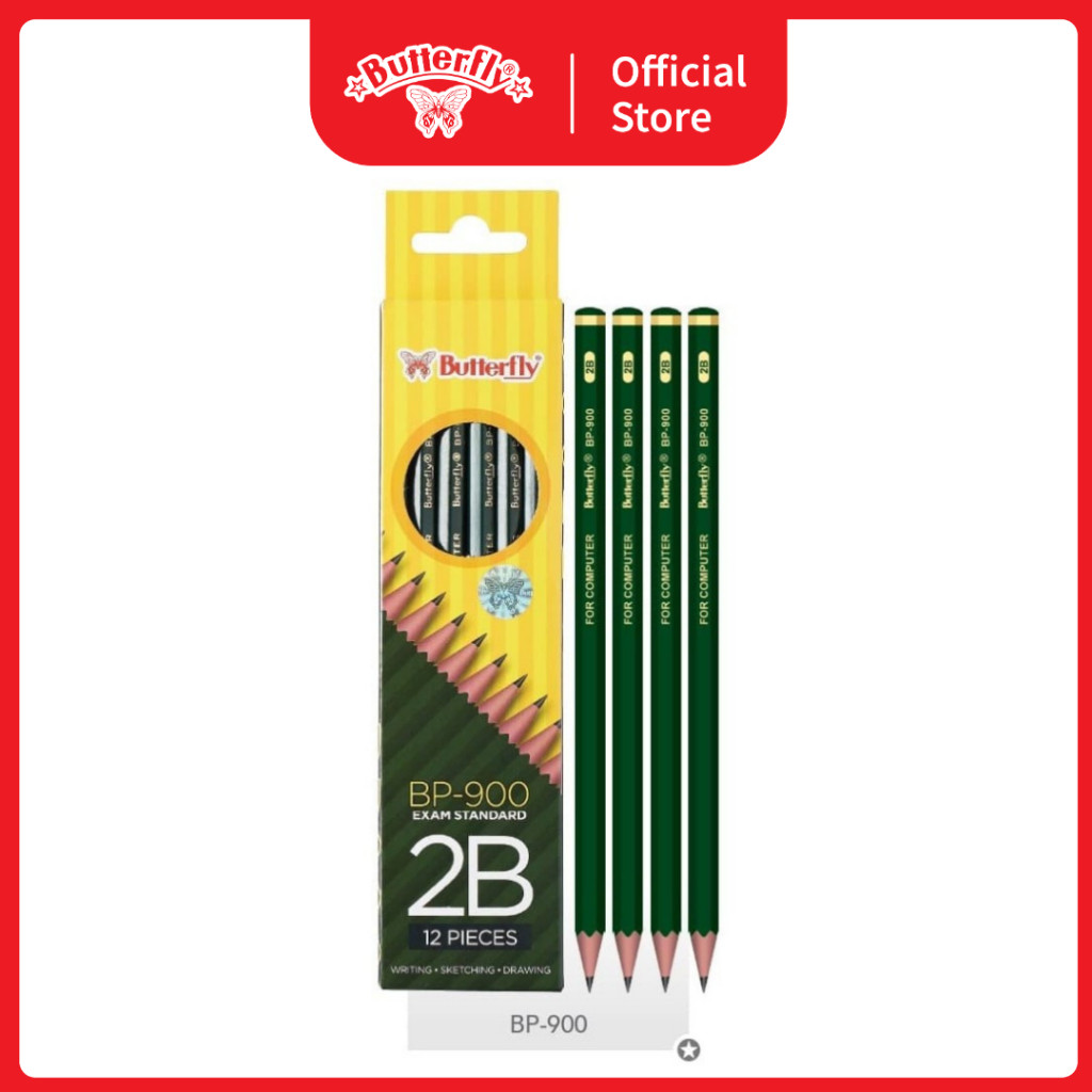 

Butterfly Pensil Ujian 2B BP - 900 / Pensil 2B (12 PCS)