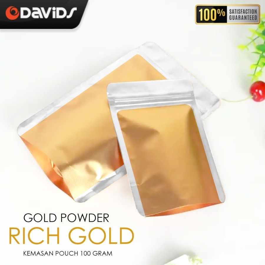 

Gliter Bubuk Serbuk Emas Cat Gold Sablon Jepang 100 Gram Pouch