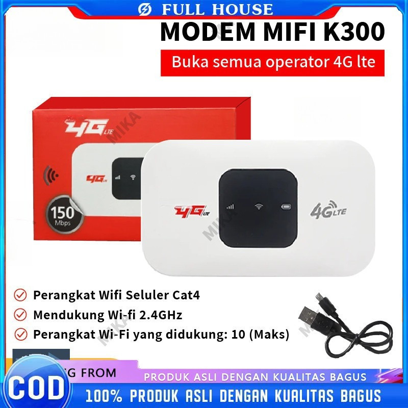 FULL HOUSE- MIFI MODEM WIFI 4G UNLOCK OPERATOR Perdana ,By.u,XL, Axis,Three, Smartfren 150 Mbps 4G/5