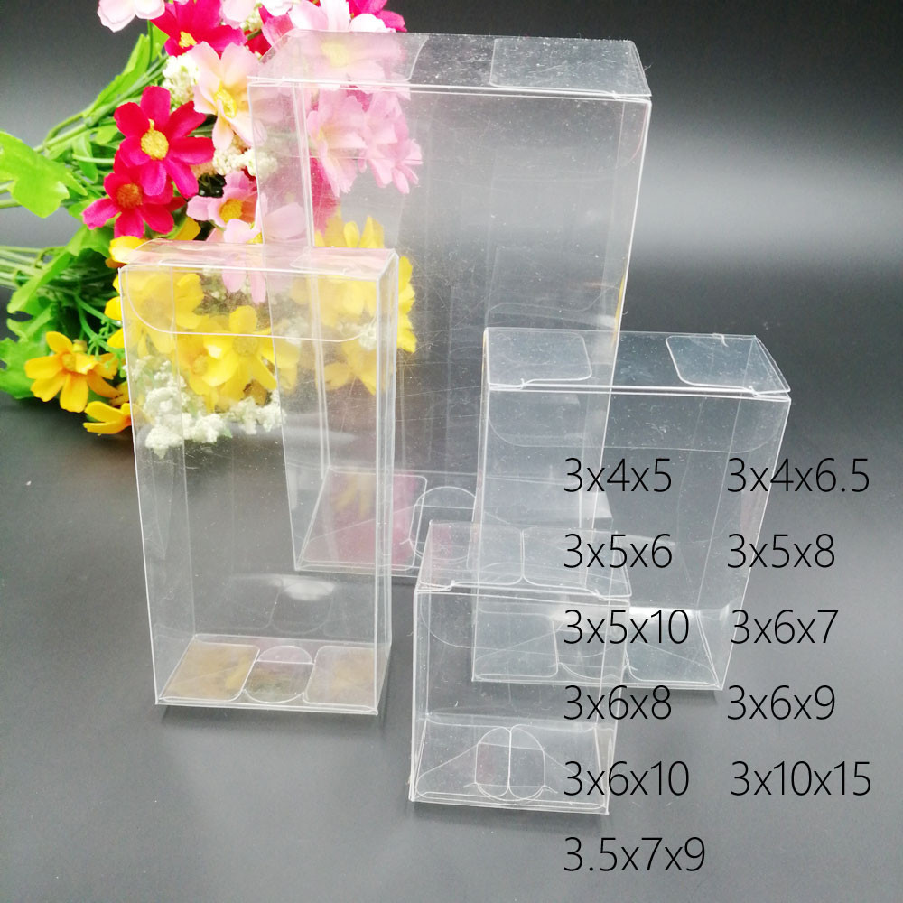 

50pcs 3xWxH Pvc Box Clear Transparent Plastic Boxes Storage Jewelry Gift Box Wedding//Candy/Party For Gift Packing Box