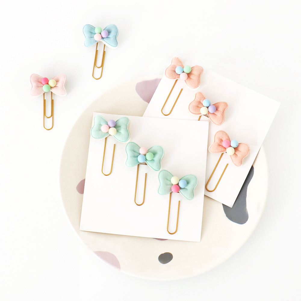 

TUTU 3PCS creative handmade metal office school paper clips stationery supplies fine cute memo organzier clips bookmark H0365